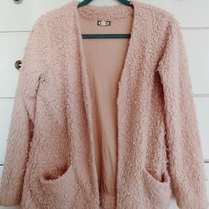 Vintage blush Sherpa cardigan